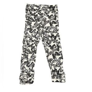 Koala Kids Black & White Butterfly Print Leggings | Size 3T